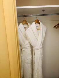 Robes provided for use at the spa
