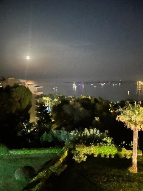 Full Moon rise over the bay from the balcony