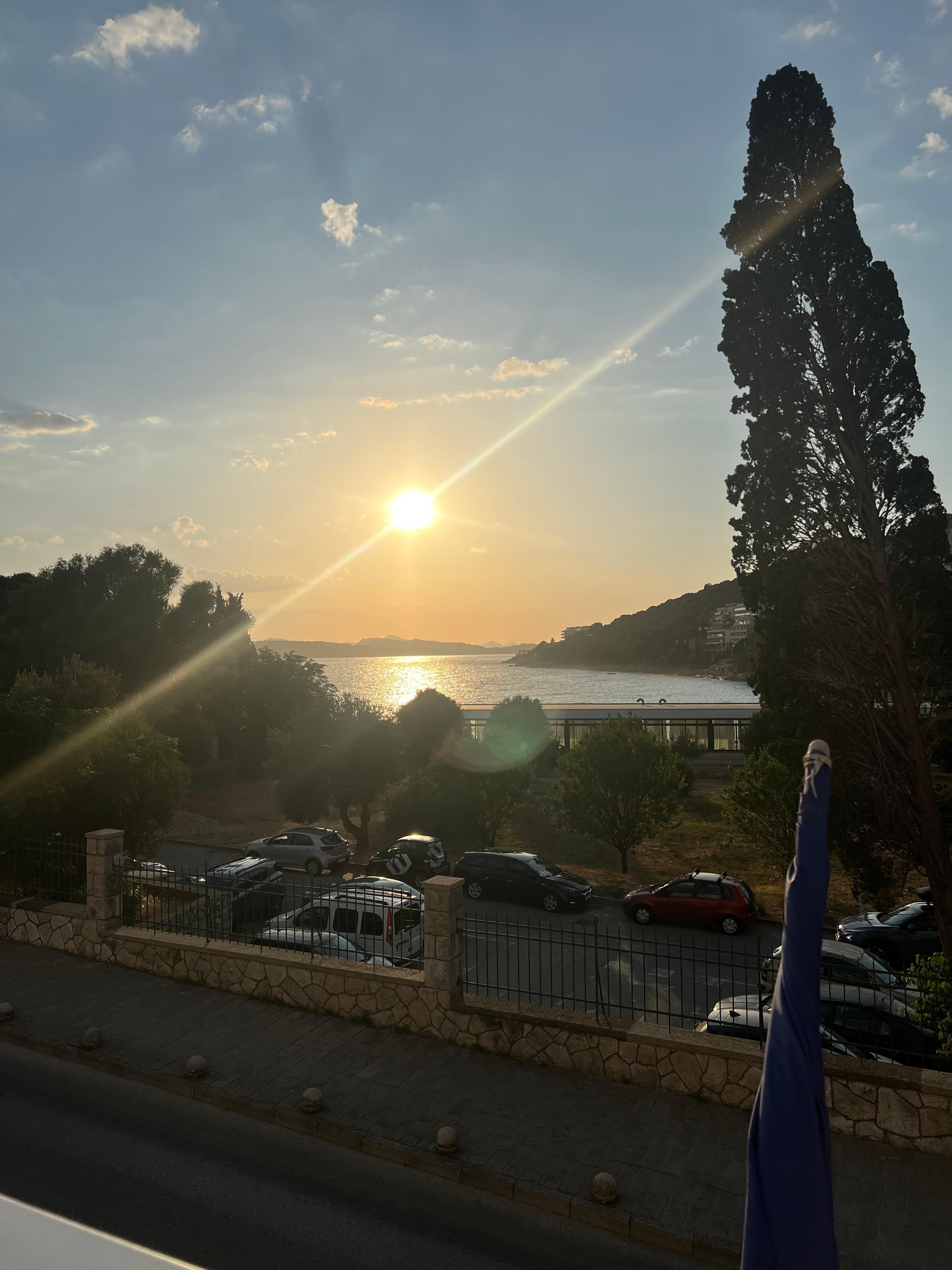 The view from our balcony at sunset.