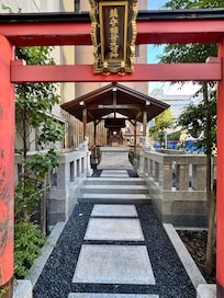 Shrine next to hotel entrance.