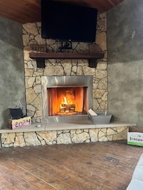 Fireplace on the deck