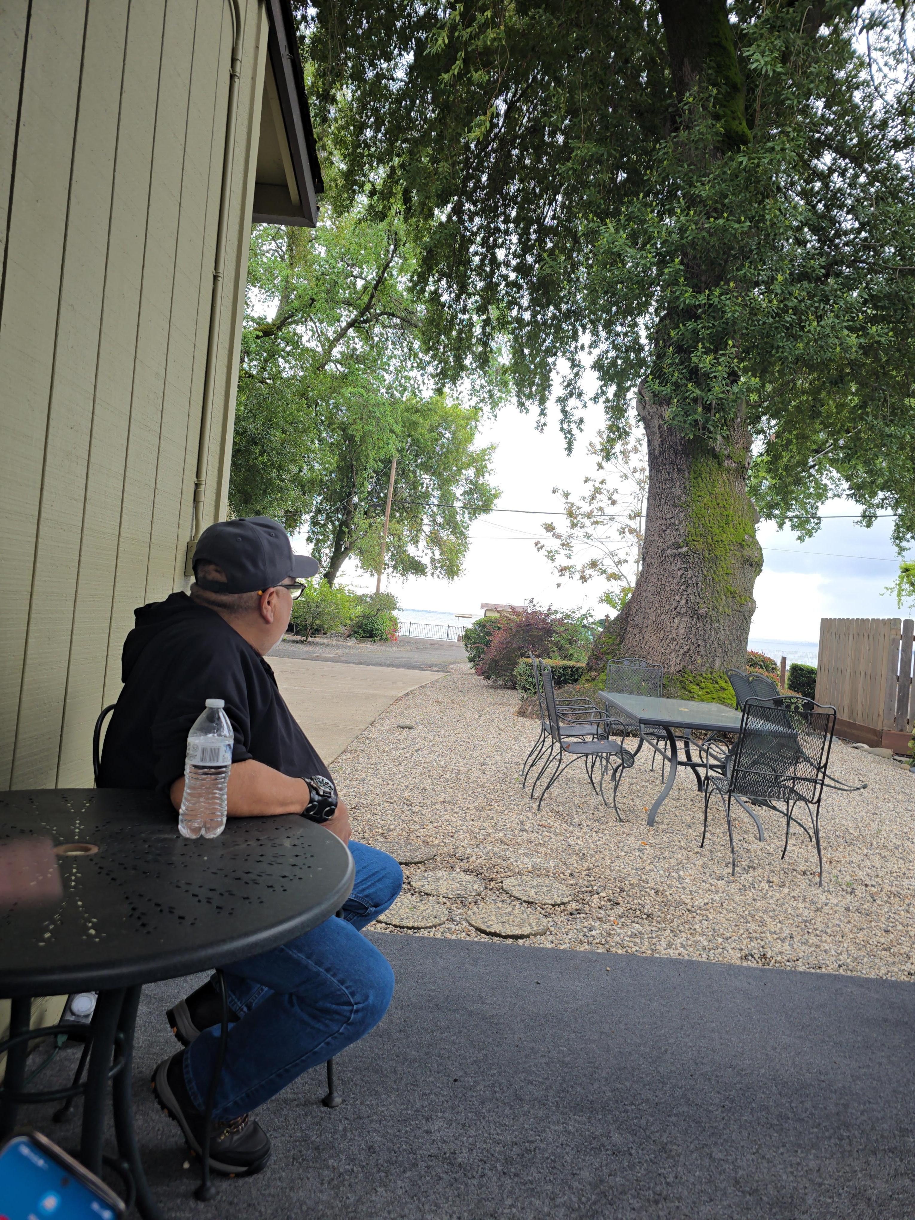 My hubby anticipating his son's arrival 