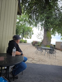 My hubby anticipating his son's arrival