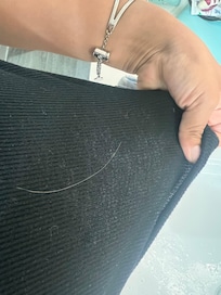 I woke up with a blond hair on my shirt. My family and I have black hair.