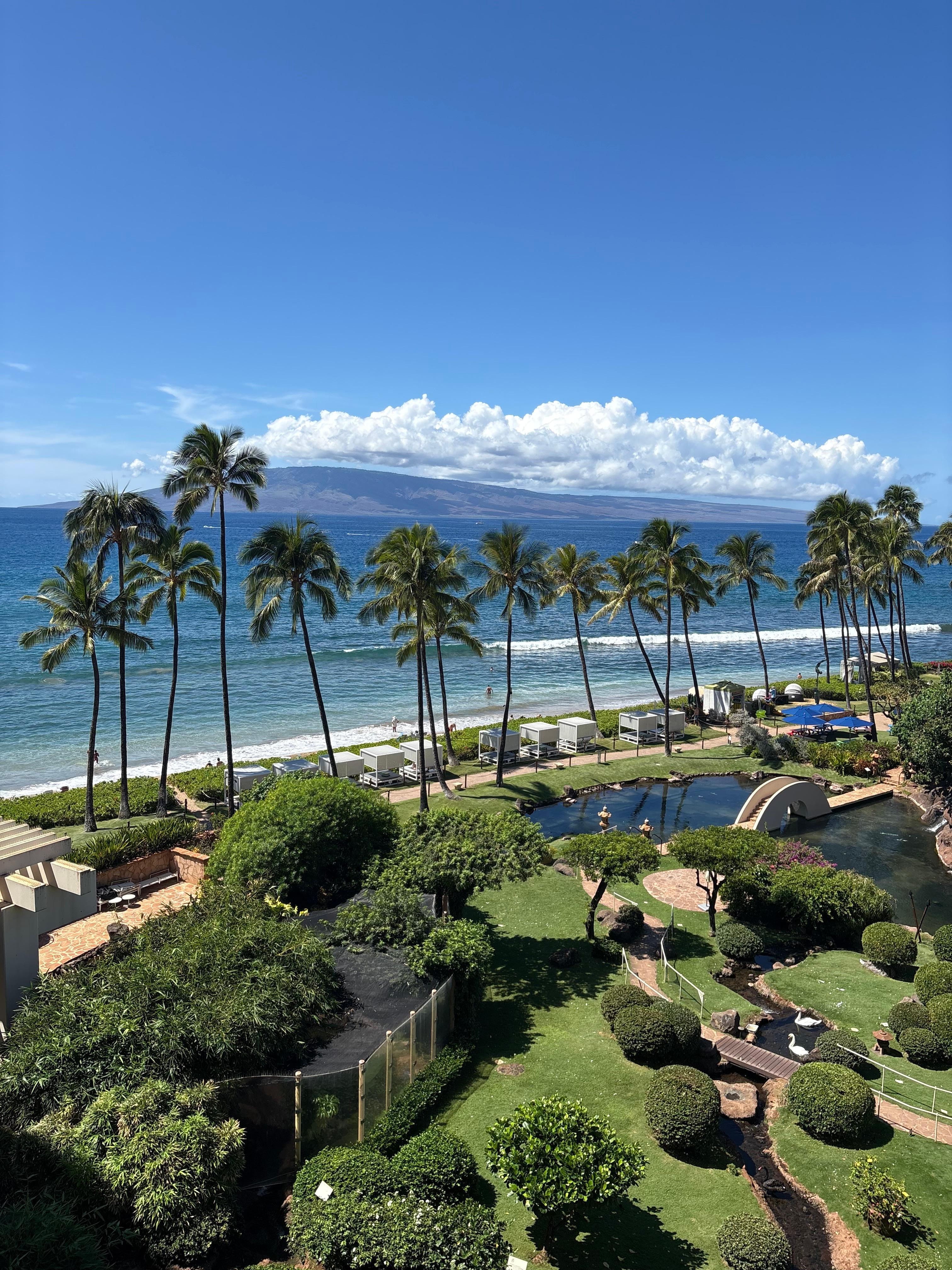 View from our room looking down at the property.
