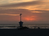 Sunset on the beach.
