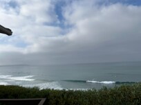 The view from one of the patios—watching the surfers is also relaxing and fun
