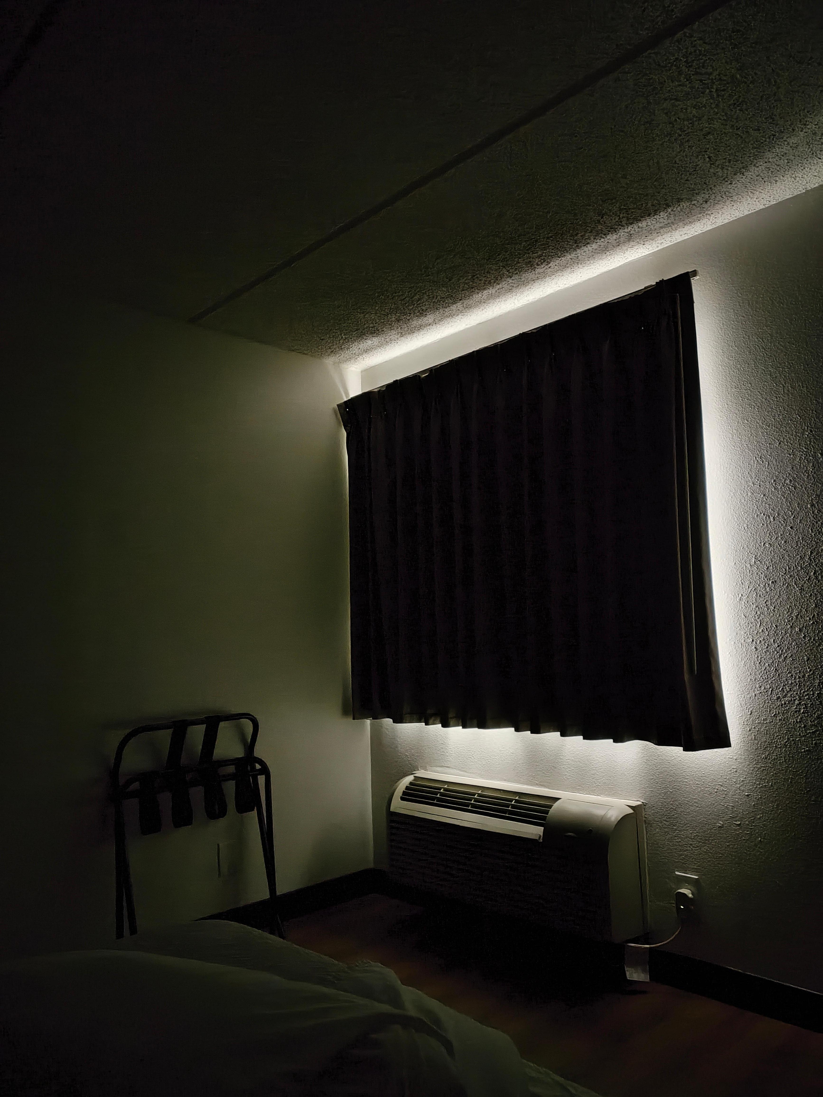 The room at midnight. The street light prevented my room from going dark as I wanted it.
