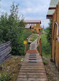 Boardwalk around the cabins