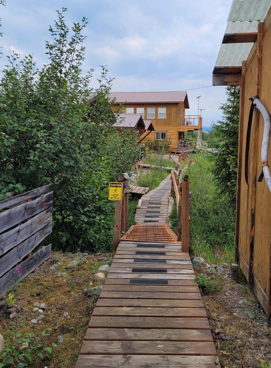 Boardwalk around the cabins