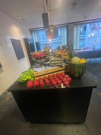 The fruit bar. Had separate bread, hot food, salads and nice Swedish traditional foods including pate and herrings