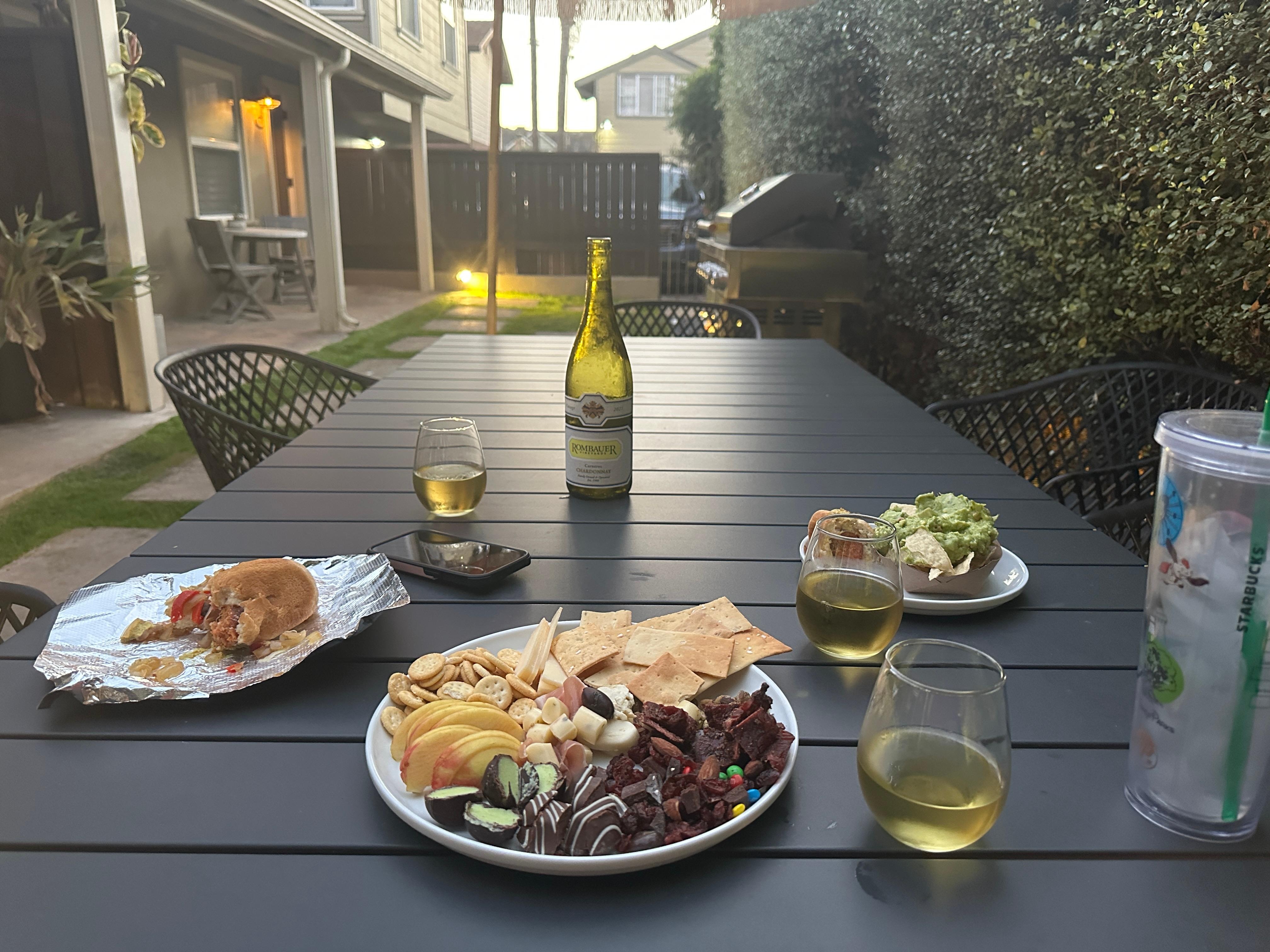 A nice evening on the perfectly manicured patio area