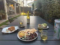 A nice evening on the perfectly manicured patio area