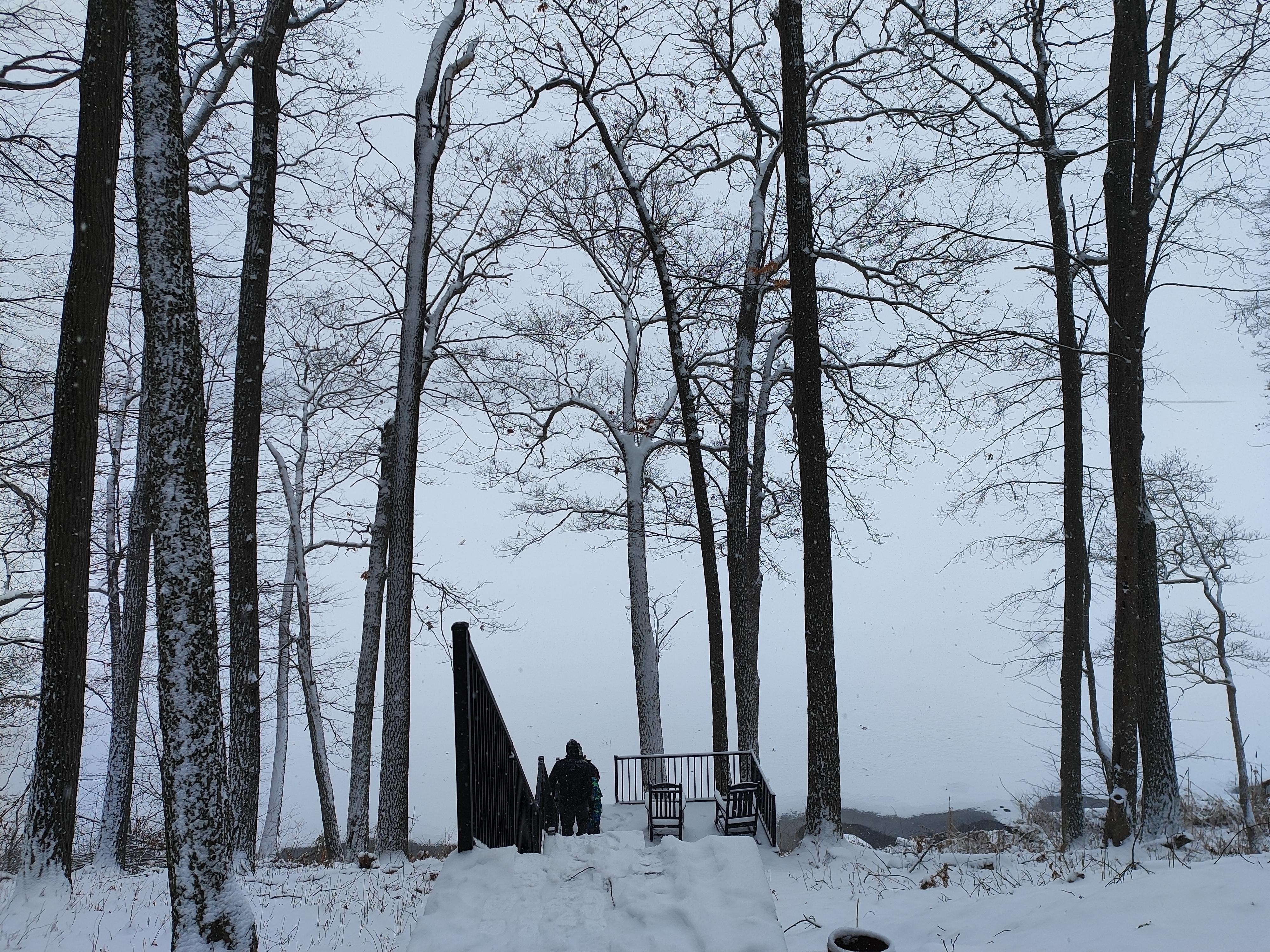 View of the frozen lake