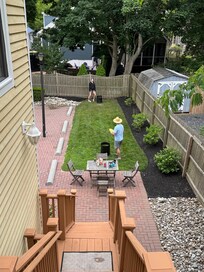 Backyard area great for a meal or a yard game