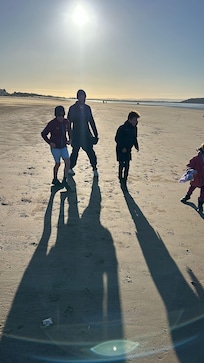 On the beach only a few mins from bungalow