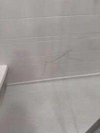 Cracked shower wall