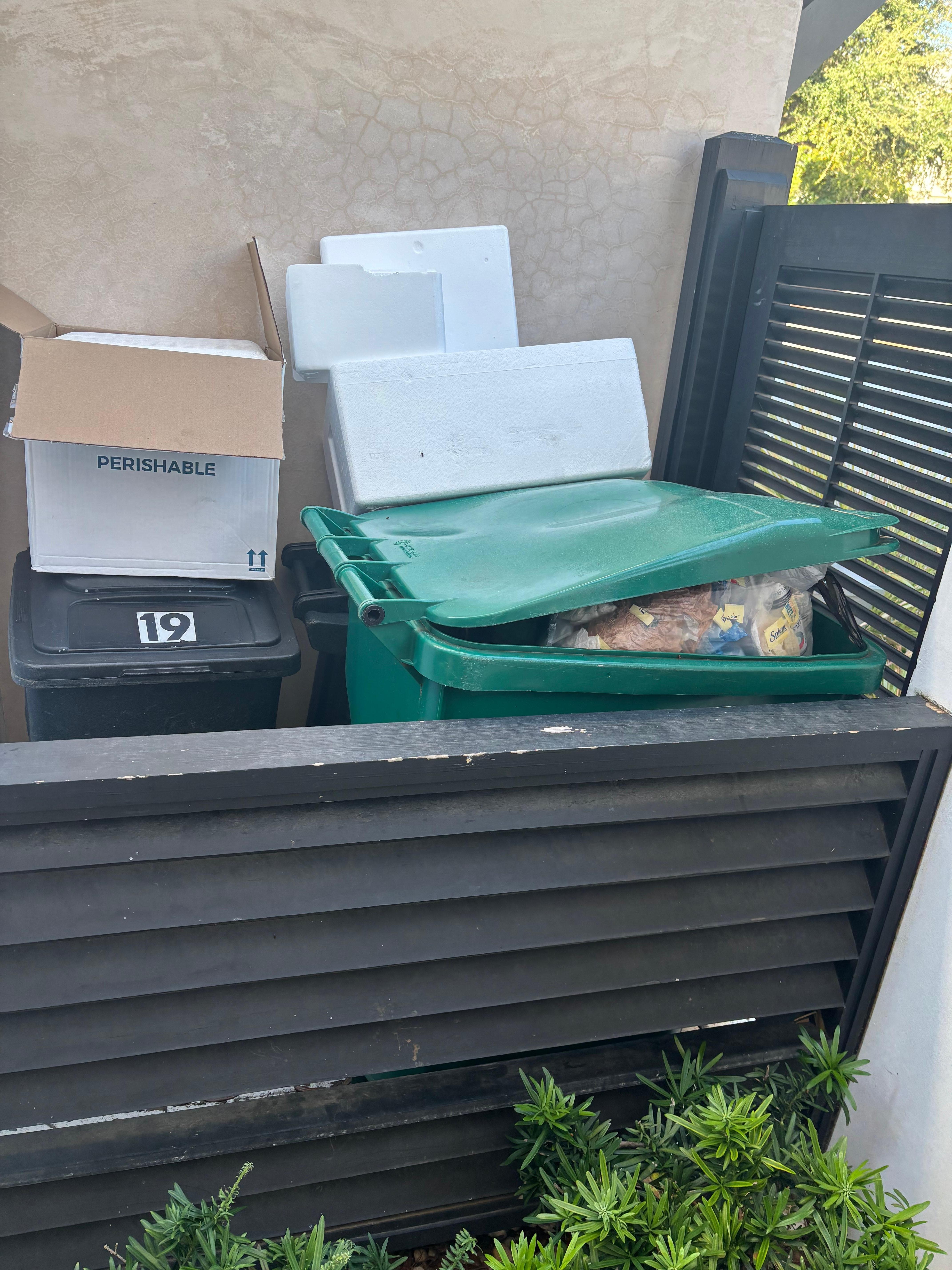 Trash upon arrival Saturday evening