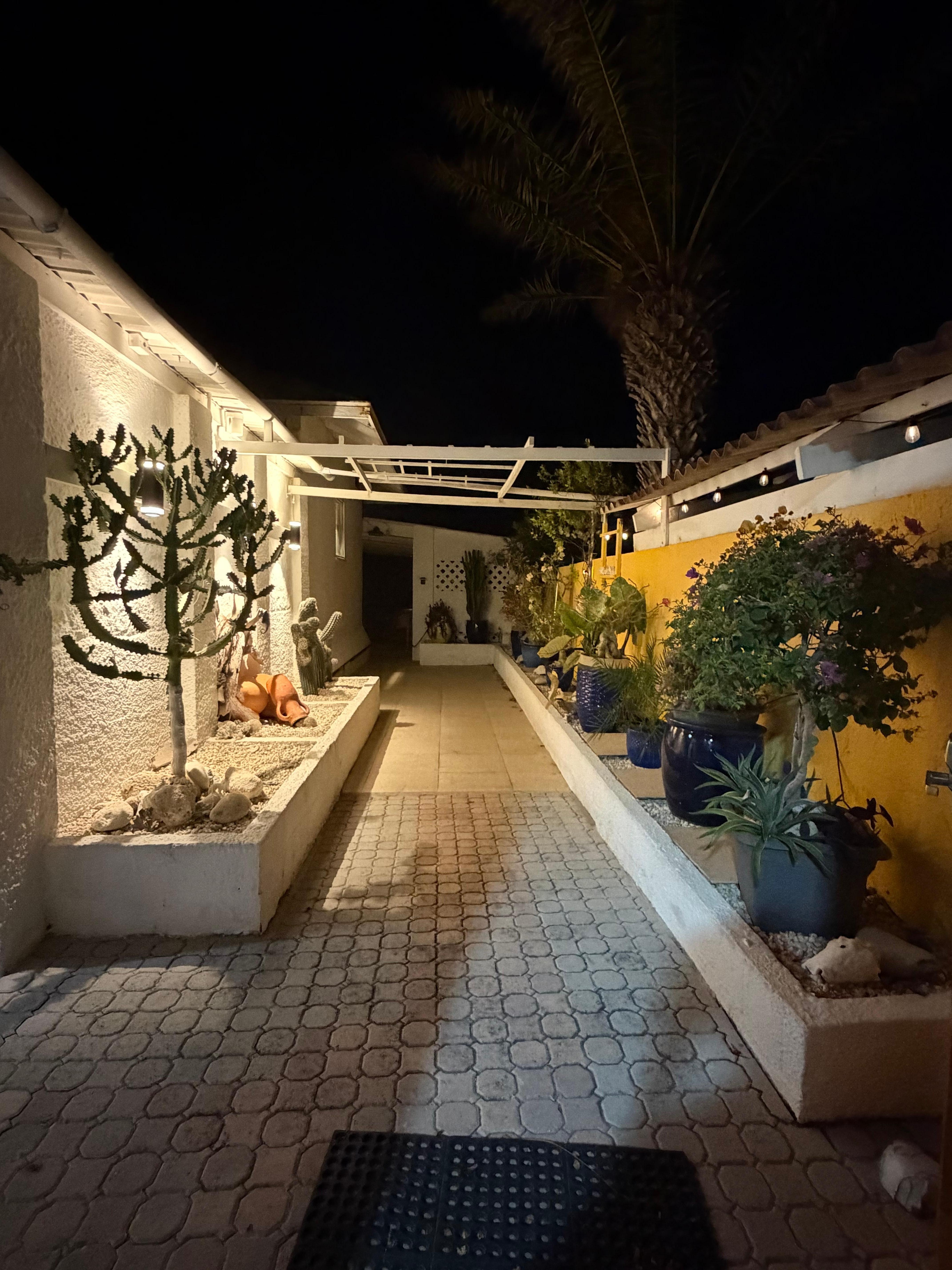 Walking through the entrance 