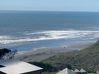 view of beach and restaurant