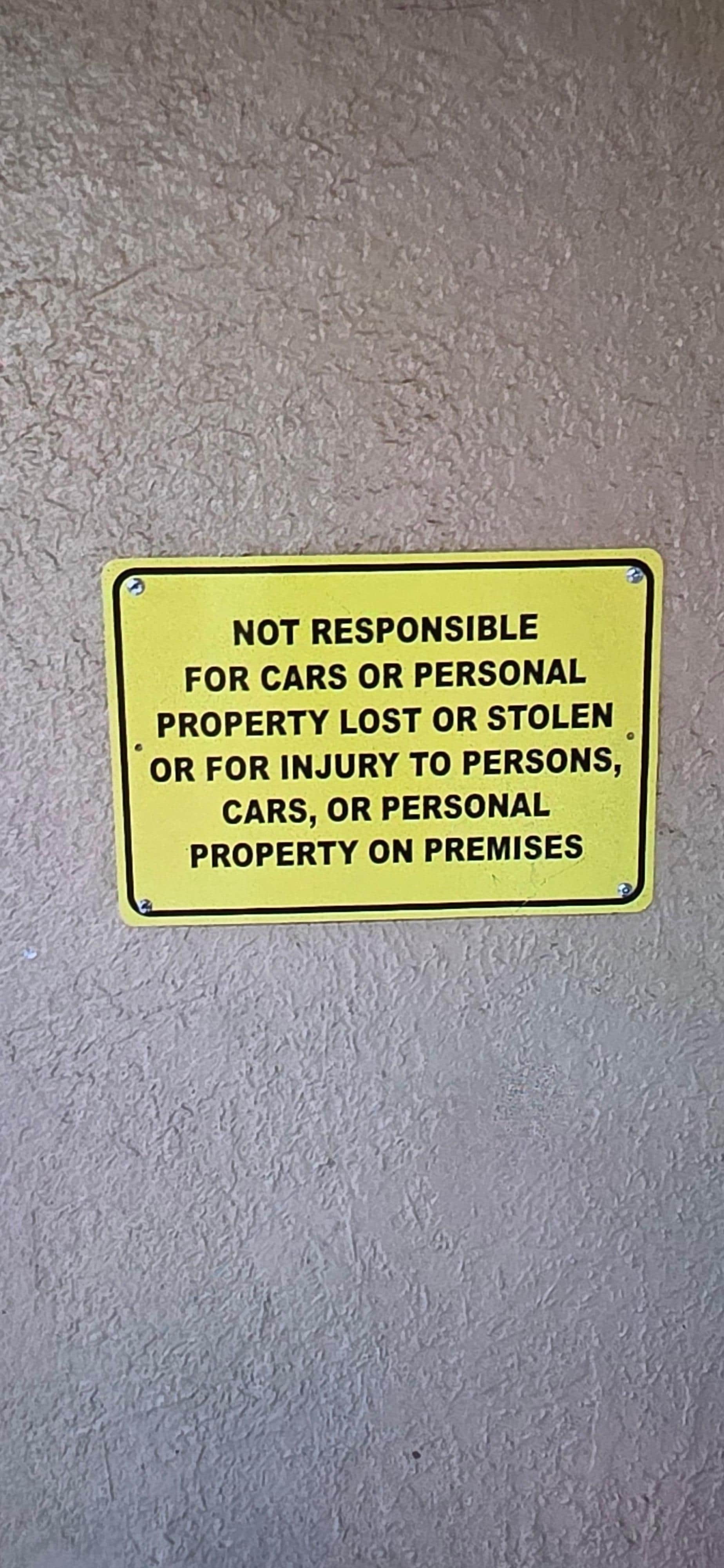 They aren't responsible for people around the building that arent visitors
... fear for our safety

