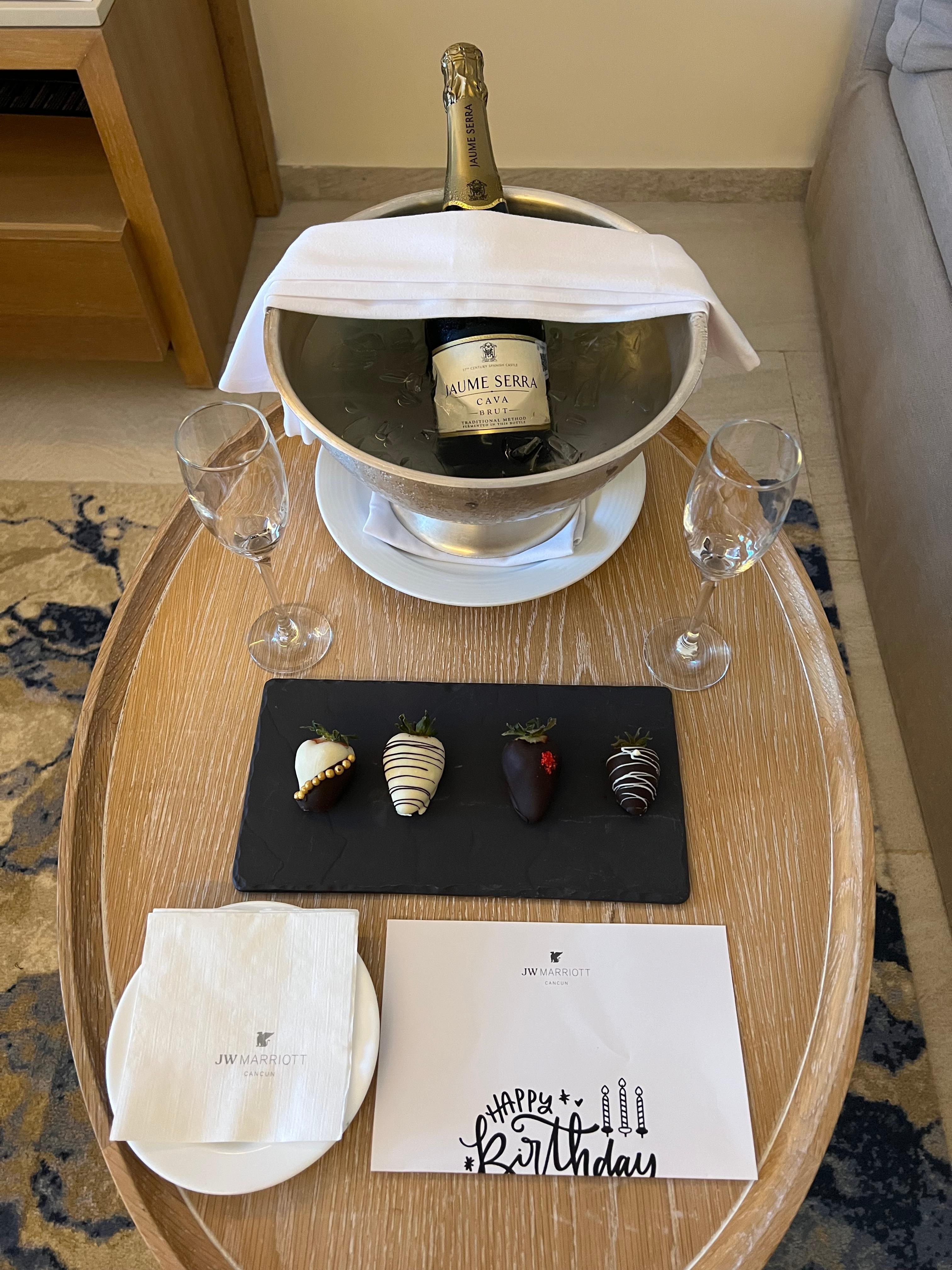 Birthday treats from the hotel 