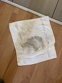 one swipe with a damp wash cloth