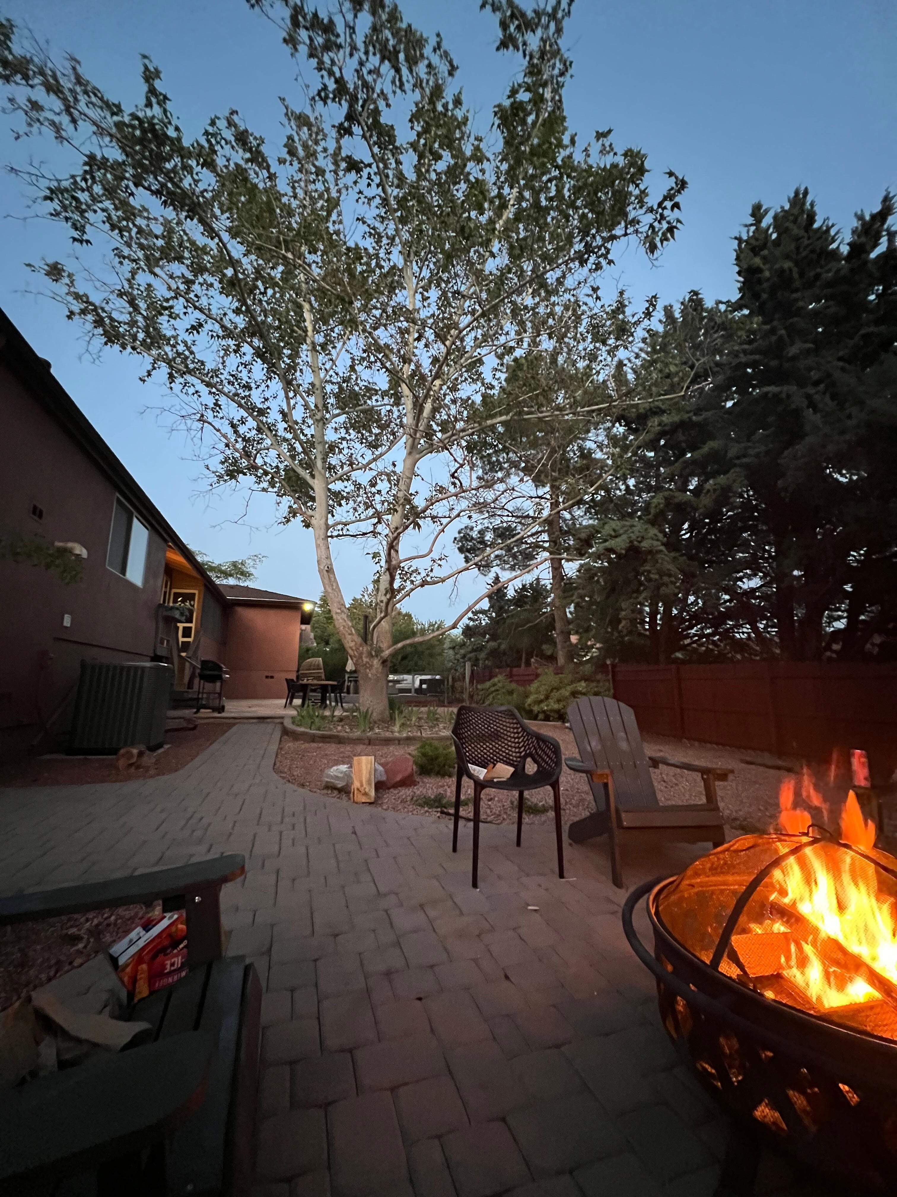 Campfire in the backyard