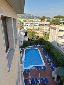Pool view from 3rd floor balcony -early morning