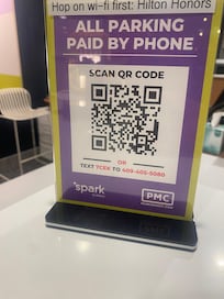 Had to download app to my phone to pay for parking in the hotel lot