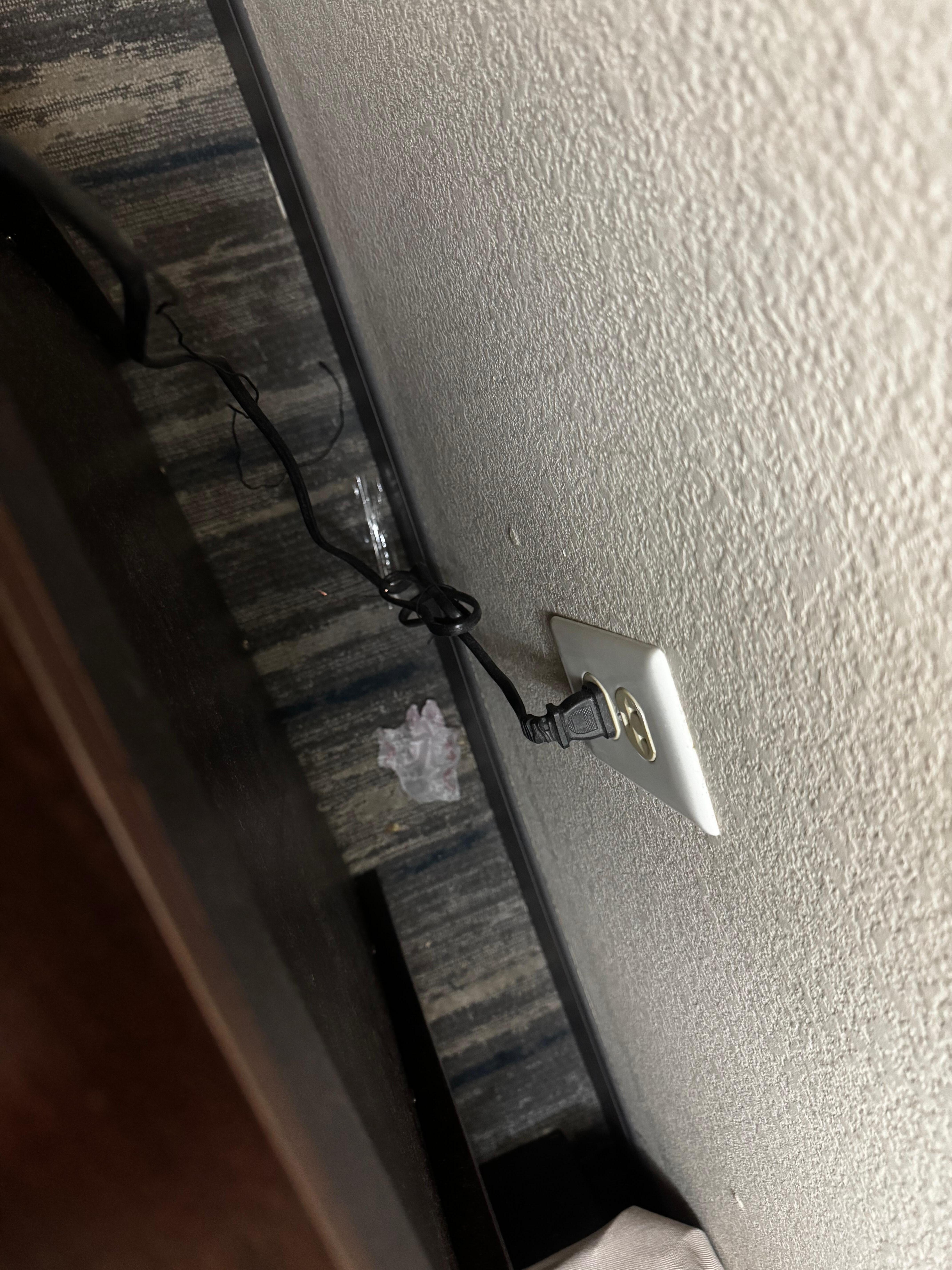 Leftovers behind the nightstand