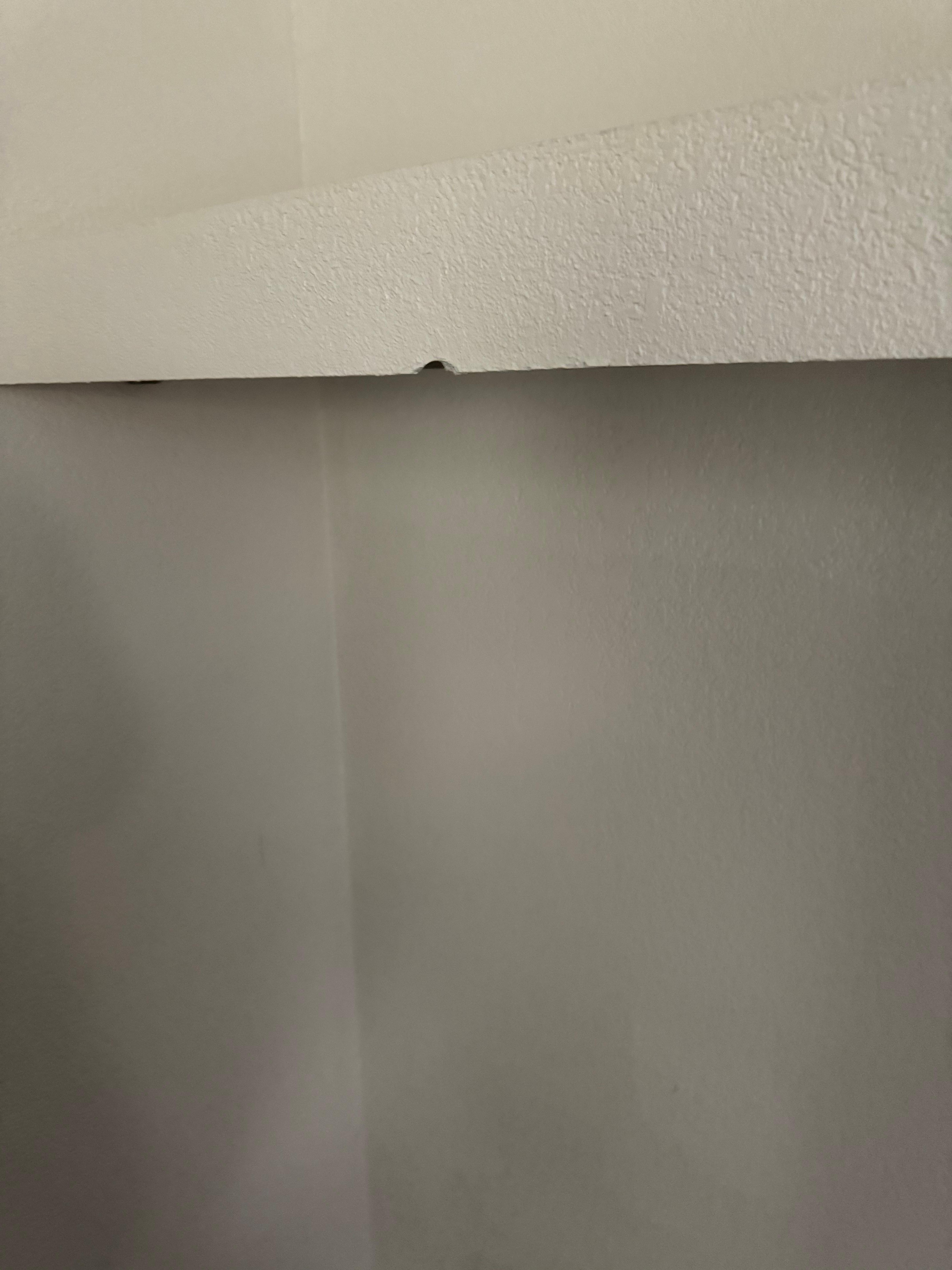 The ceiling had a chunk missing 