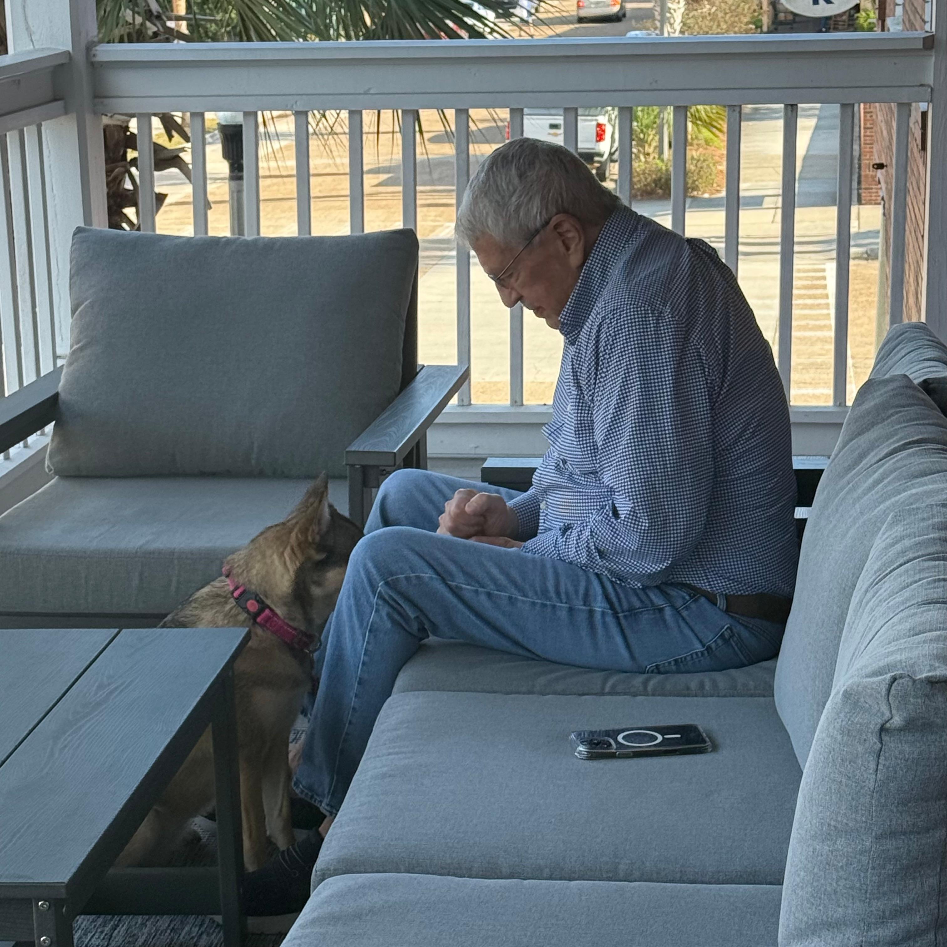 Enjoying the balcony!