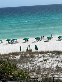 Beach chairs set up daily