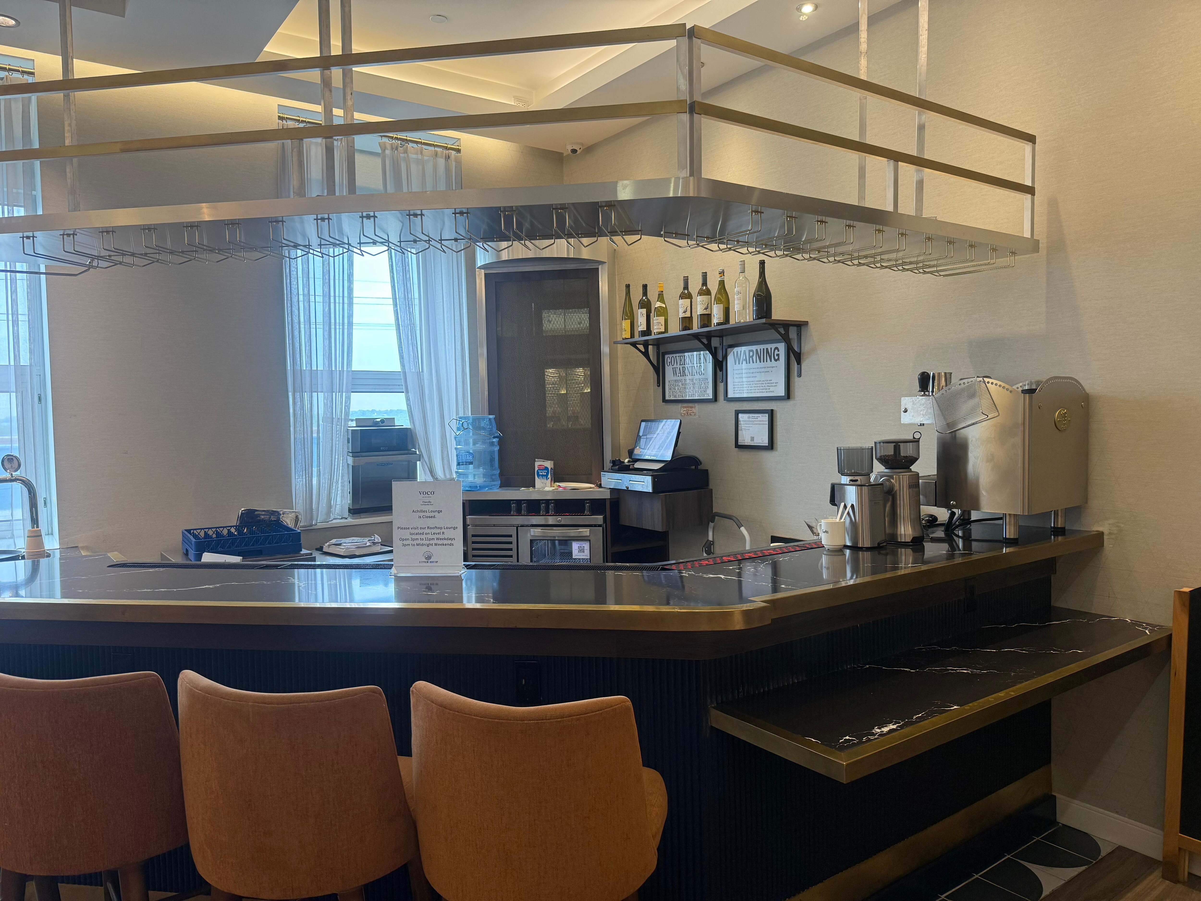 Empty catering kiosk in reception