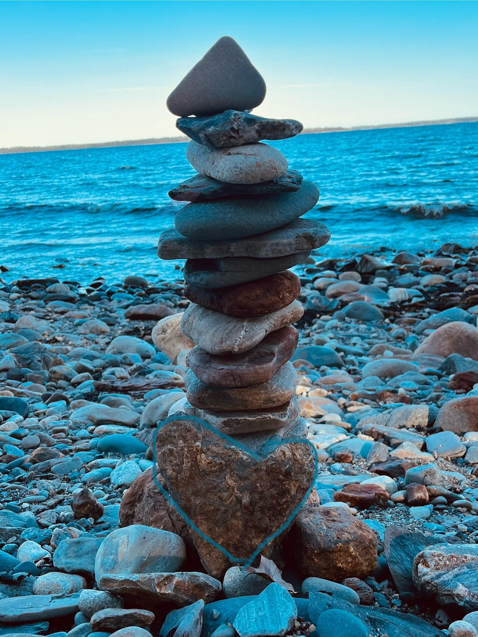 Down at the rock beach
