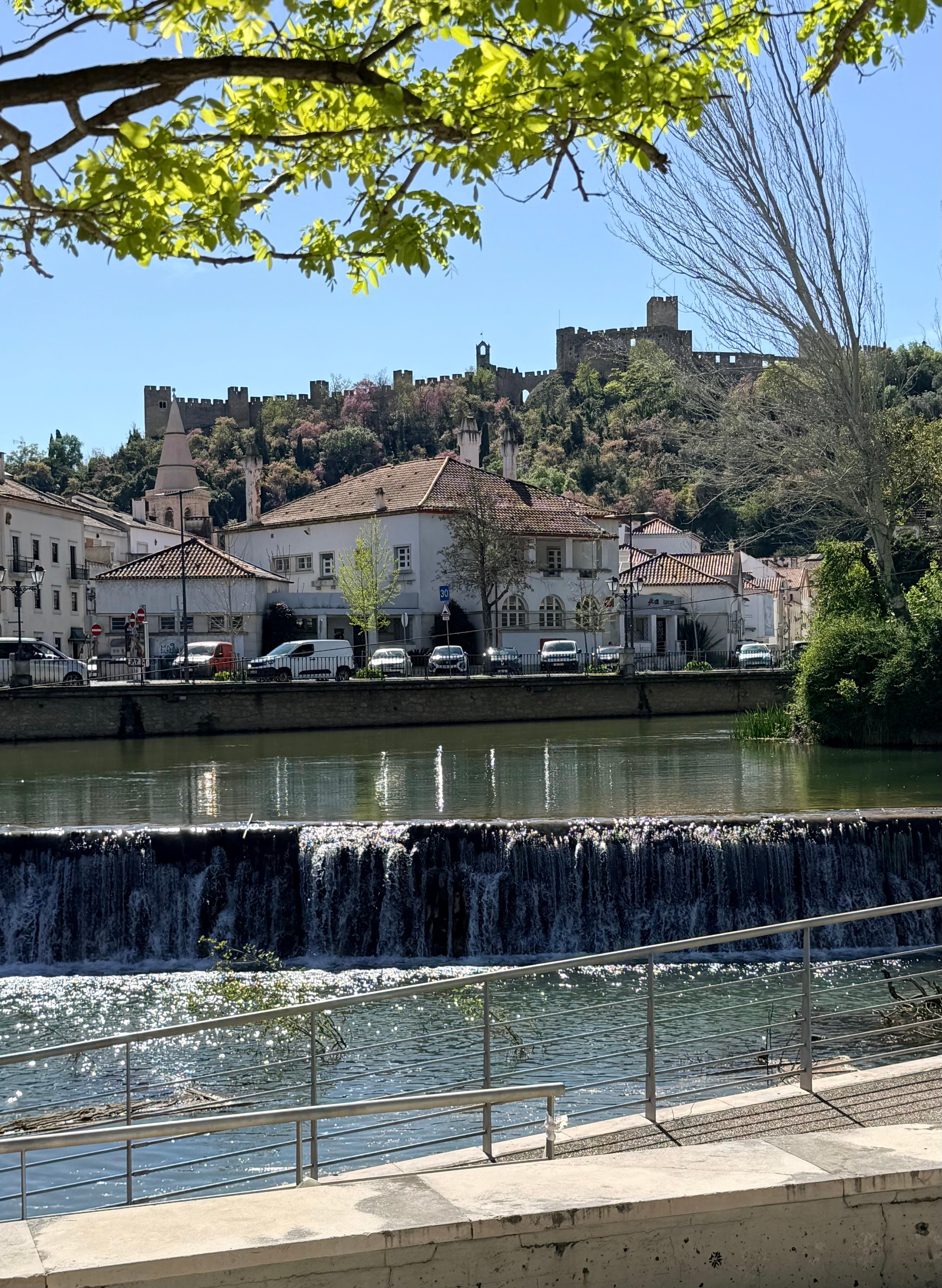 View from park of the city with castle in background 
