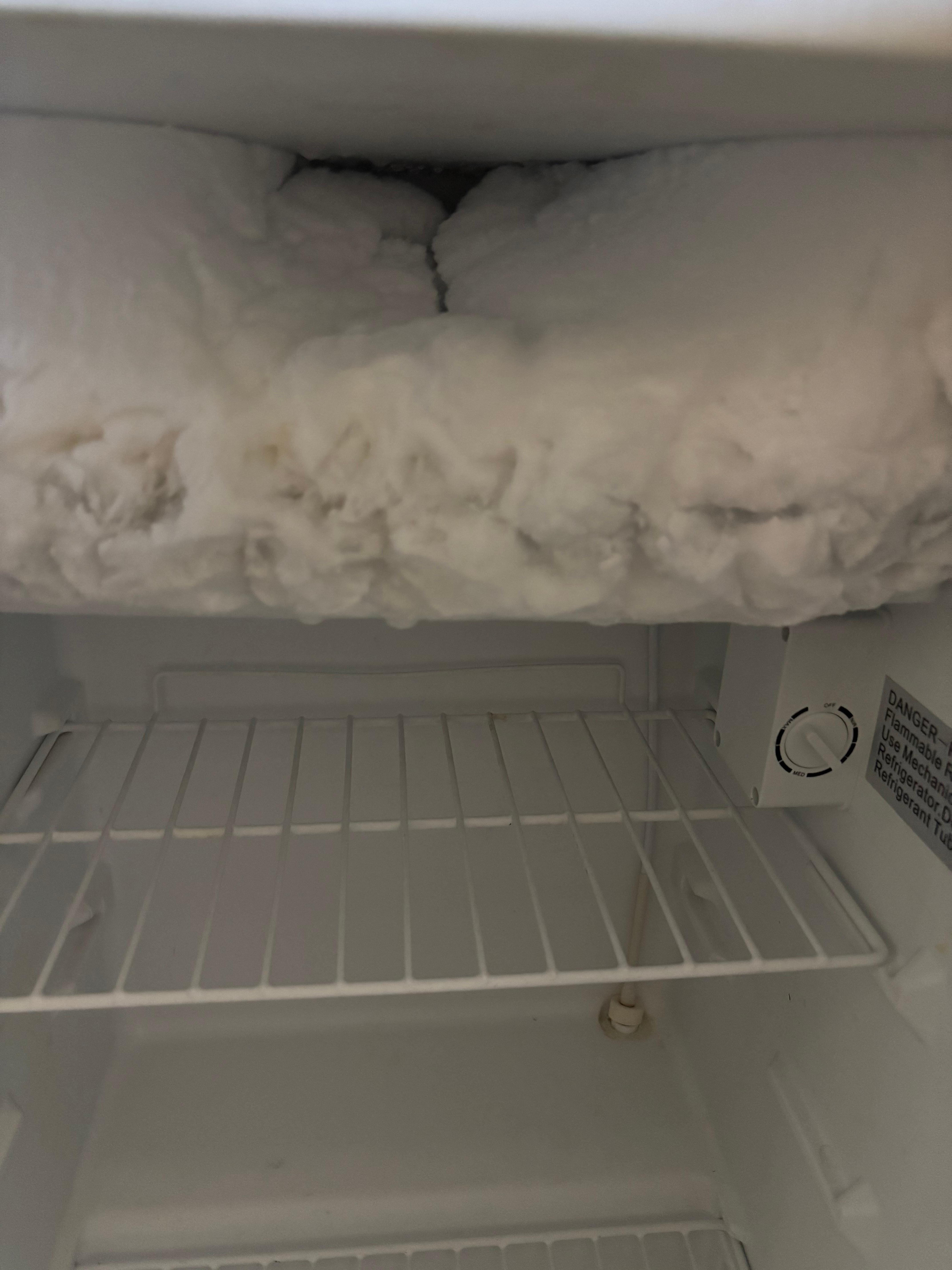 Ice build up in refrigerator so door wouldn’t close all the way on 
