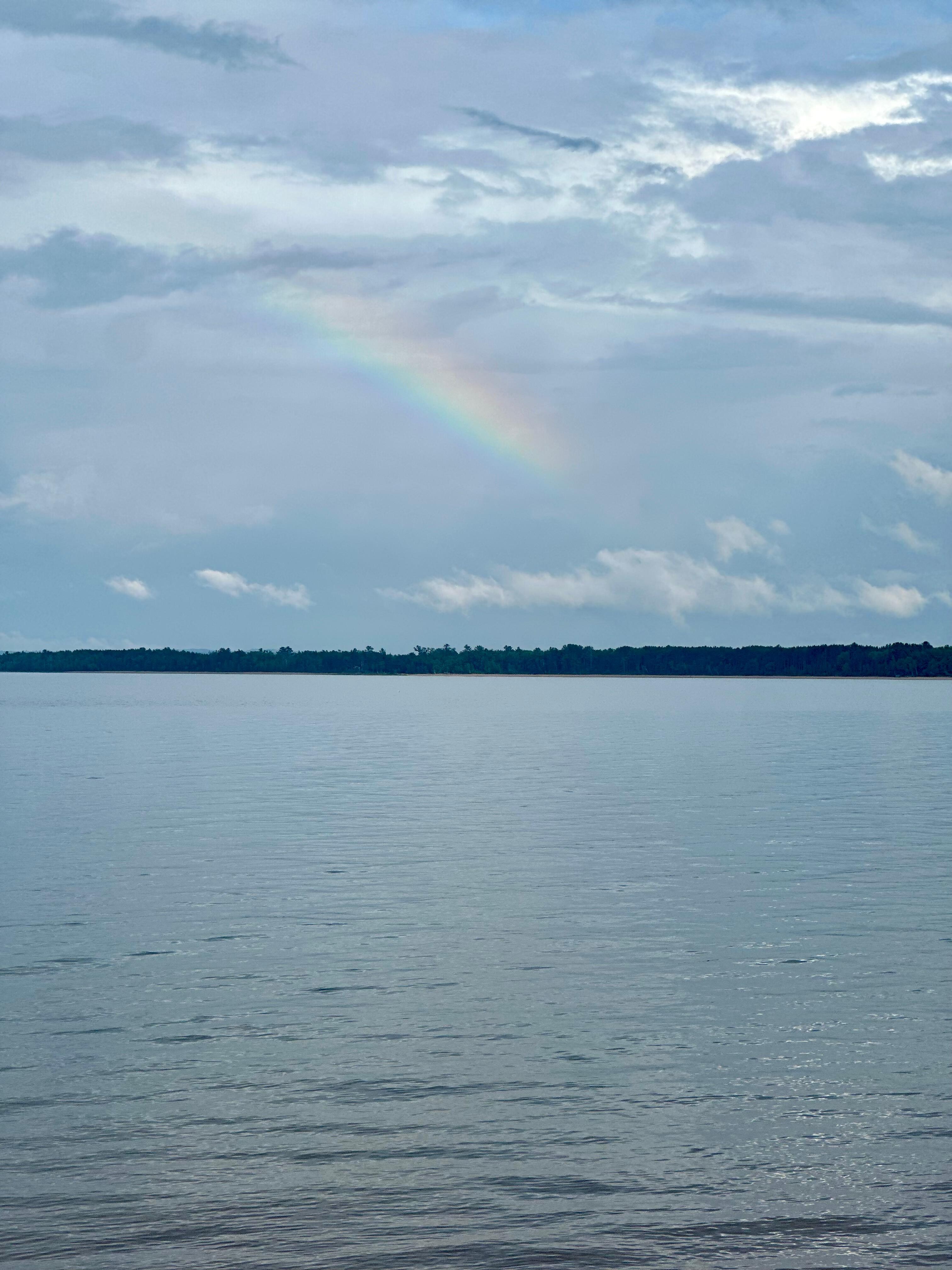 Rainbow over Lake Superior taken from beach at Kimar resort. 