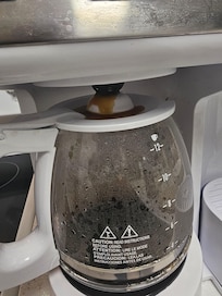 Coffee pot ran over with each pot of coffee.