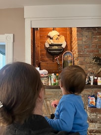 Our one year old loved talking to the kitchen soup chef. Lol
