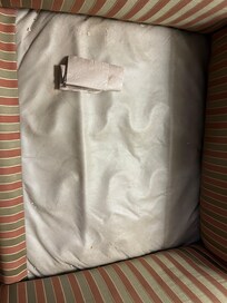 Trash and dirty under the chair cushion
