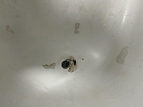 The tub was dirty, peeling and stained.