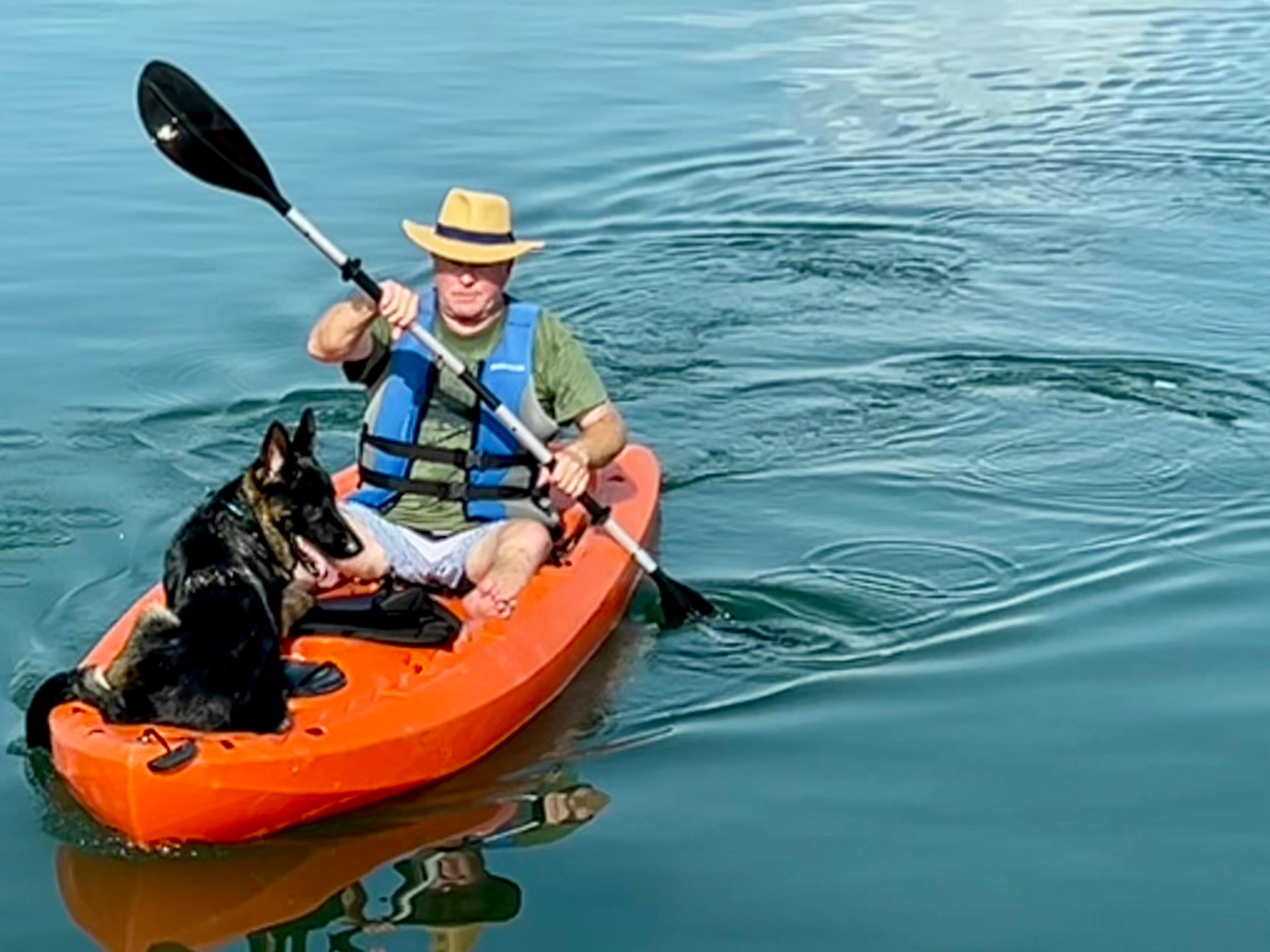 The dogs loved kayaking!  