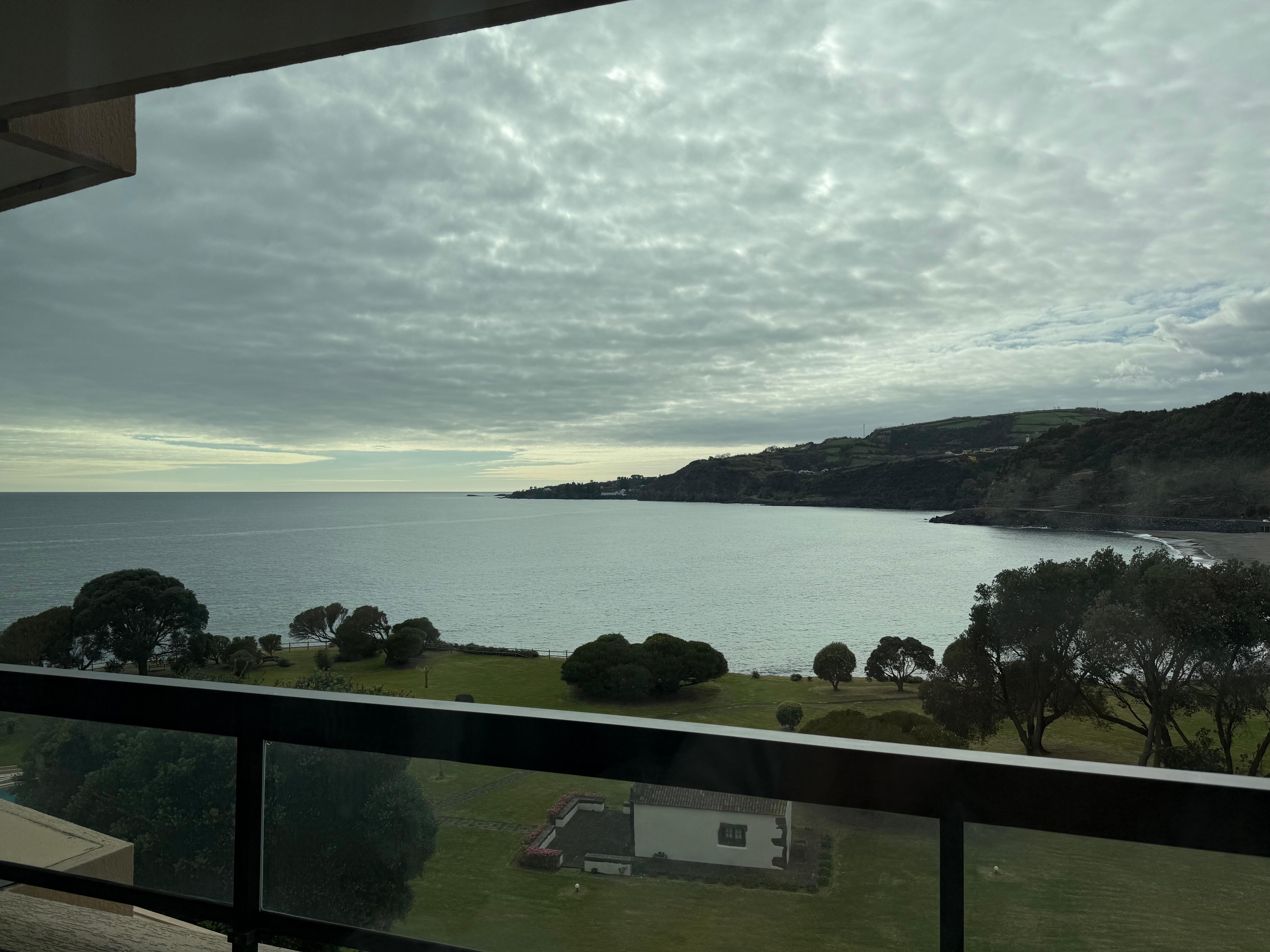 View from the window out onto the property from our ocean view Jr. Suite 