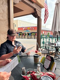 Ate breakfast outside and enjoyed the activities on Main Street