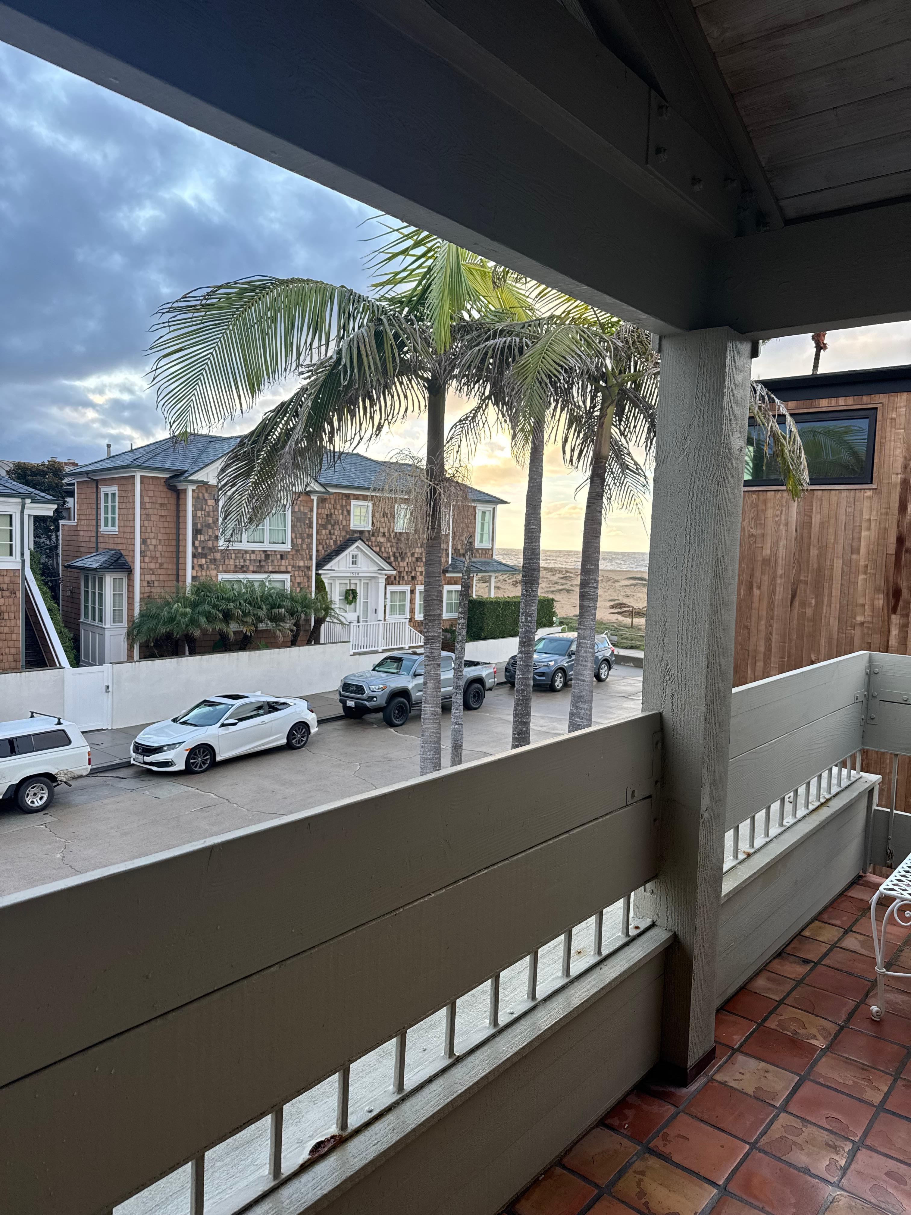 View from balcony on front of house. 