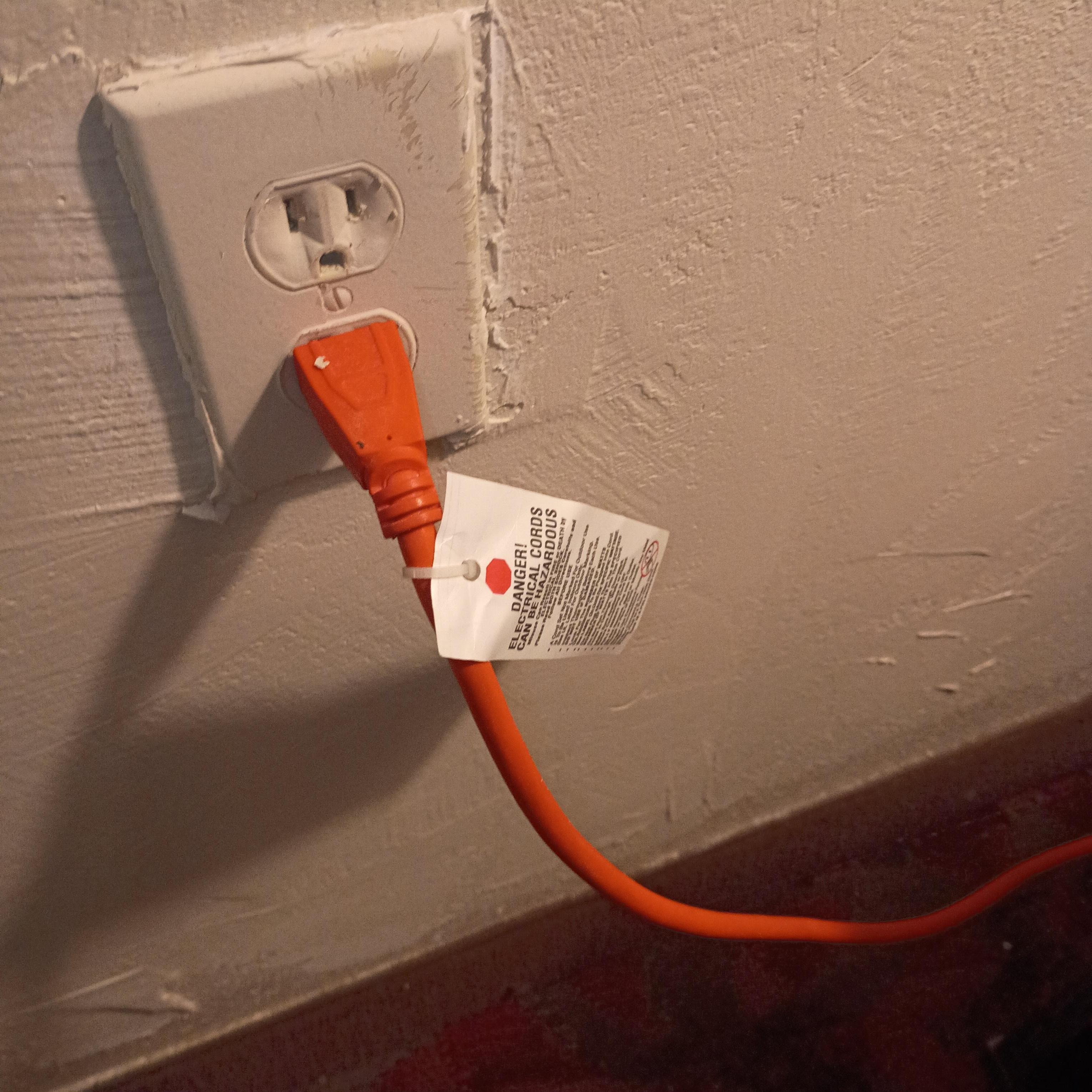 This is what was used to plug in a lamp