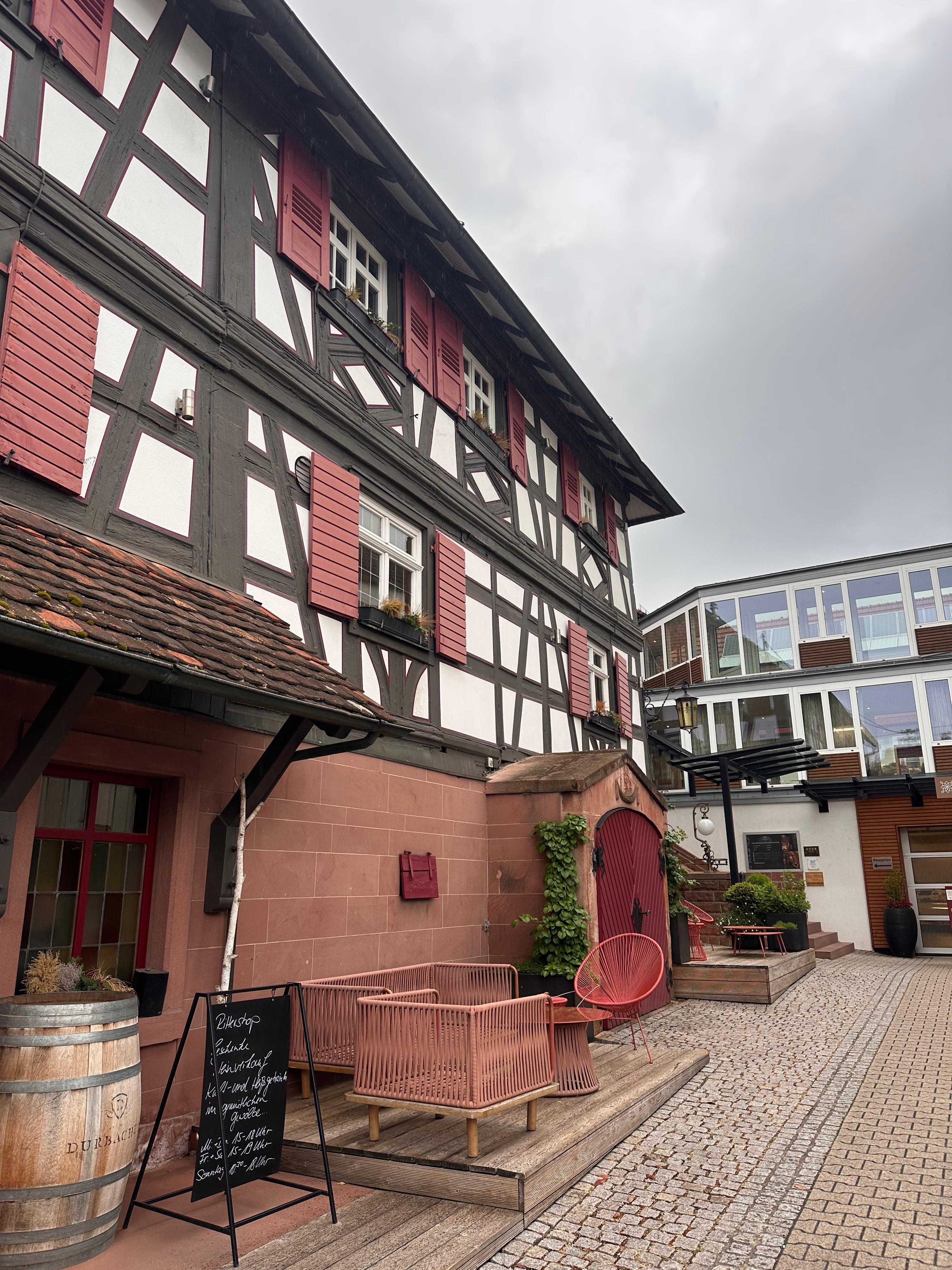Blick auf den historischen Hotelbereich