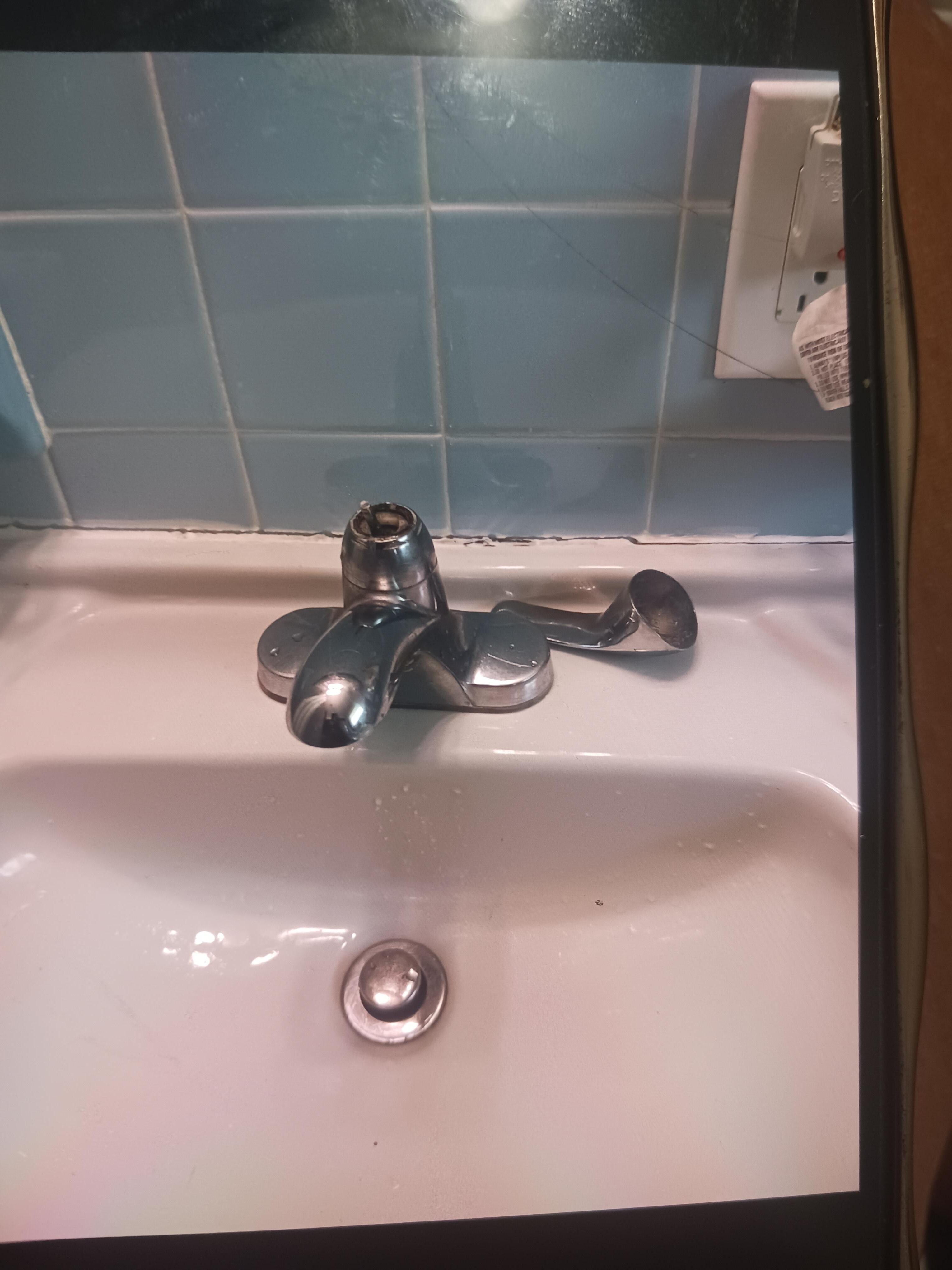 Bathroom sink k ob fell off 